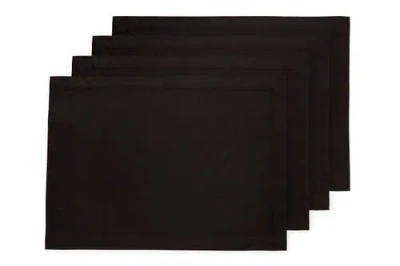 Solino Home Cotton Linen Placemats In Black