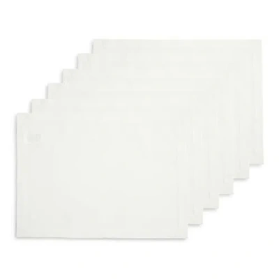 Solino Home Cotton Linen Plain Placemats Set Of 6, 14 X 19 Inch For Dining Table, Holiday And Everyd In White