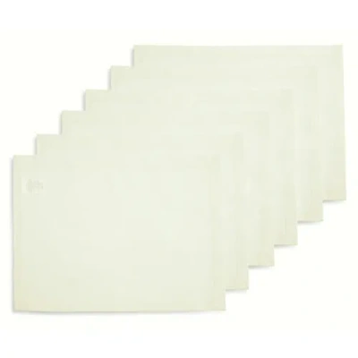 Solino Home Cotton Linen Plain Placemats Set Of 6, 14 X 19 Inch For Dining Table, Holiday And Everyd In White