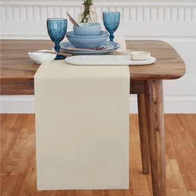 Solino Home Cotton Linen Plain Table Runner For Dining Table, Holiday And Everyday Table Decor In Sand