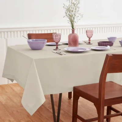 Solino Home Cotton Linen Plain Tablecloth For Dining Table, Holiday And Everyday Table Decor In Sand
