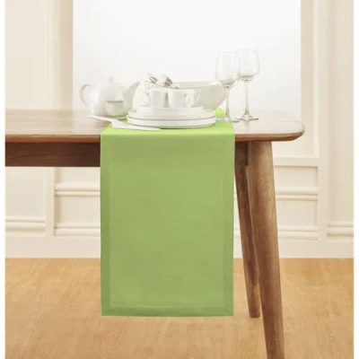 Solino Home Cotton Linen Table Runner In Green
