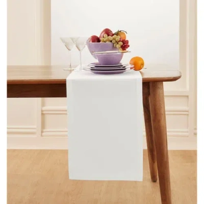 Solino Home Cotton Linen Table Runner In White
