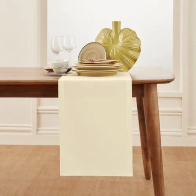 Solino Home Cotton Linen Table Runner In White