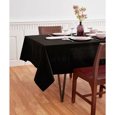 Solino Home Cotton Linen Table Throw In Black