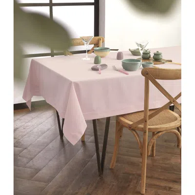 Solino Home Cotton Linen Table Throw In Pink