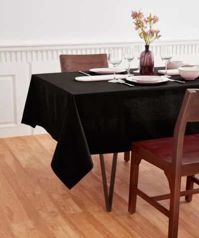 Solino Home Cotton Linen Tablecloth In Black
