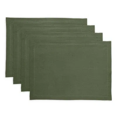 Solino Home Diana - 100% Pure Linen Placemats In Desert Green