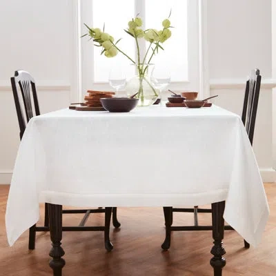 Solino Home Diana - 100% Pure Linen Tablecloth In White,solid Color