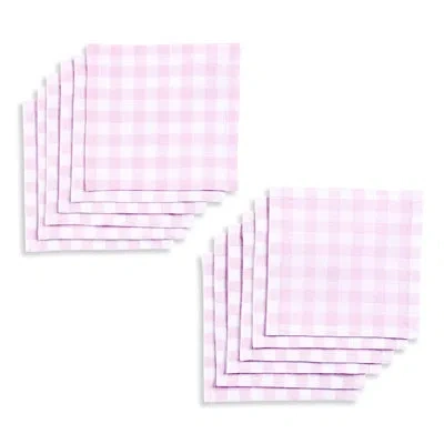 Solino Home Dru - Cotton Linen Plain Cocktail Napkins In Marshmellow Pink