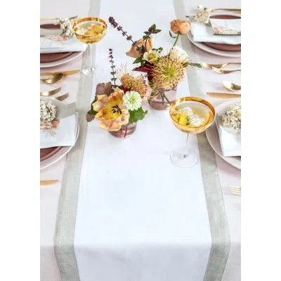 Solino Home Festive Edge Linen Table Runner In Multi