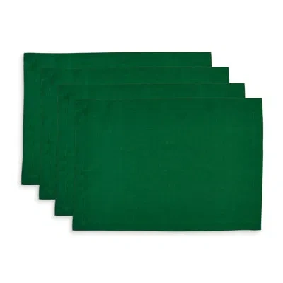 Solino Home Fete - 100% Pure Linen Placemats In Solid Color,navy