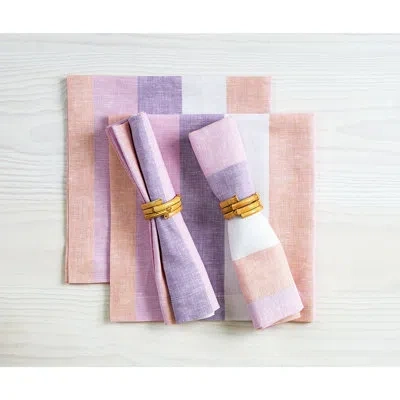Solino Home Gelato Stripe - 100% Pure Linen Dinner Napkins
