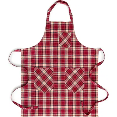 Solino Home Linen Bib Apron In Burgundy