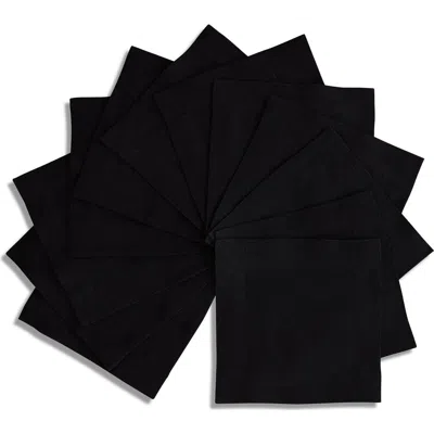 Solino Home Linen Cocktail Napkins In Black
