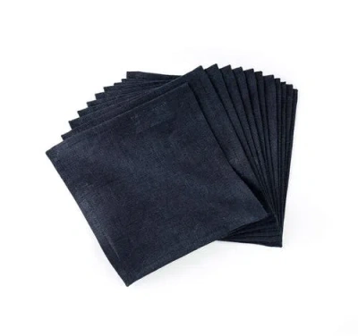 Solino Home Linen Cocktail Napkins In Blue