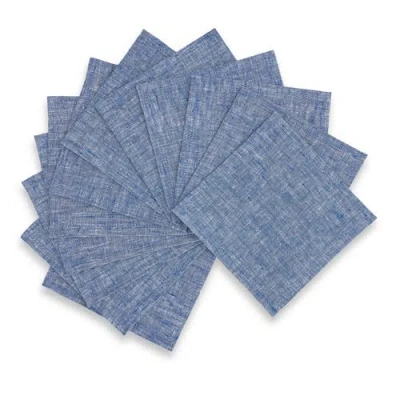 Solino Home Linen Cocktail Napkins In Blue