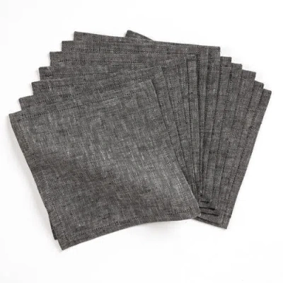 Solino Home Linen Cocktail Napkins In Gray