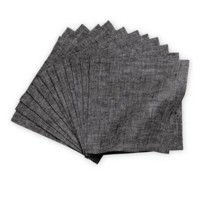 Solino Home Linen Cocktail Napkins In Gray