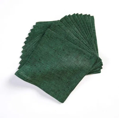 Solino Home Linen Cocktail Napkins In Green