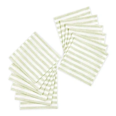 Solino Home Linen Cocktail Napkins In Green