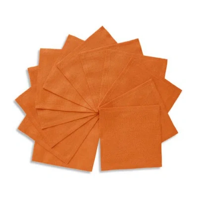 Solino Home Linen Cocktail Napkins In Orange