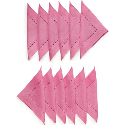 Solino Home Linen Cocktail Napkins In Pink