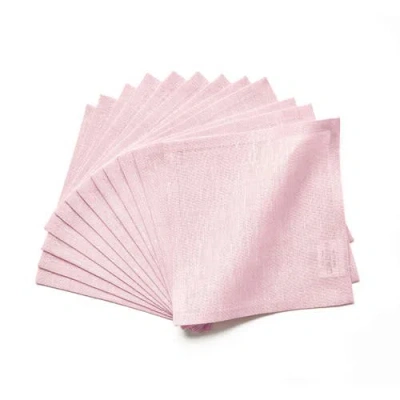 Solino Home Linen Cocktail Napkins In Pink