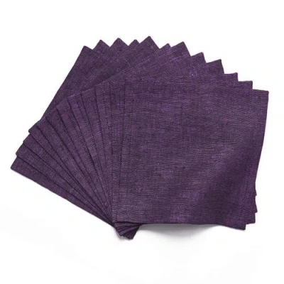 Solino Home Linen Cocktail Napkins In Purple