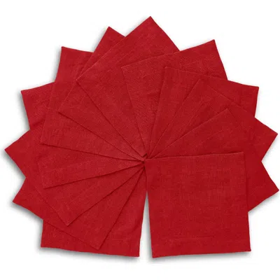 Solino Home Linen Cocktail Napkins In Red