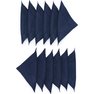 Solino Home Linen Cocktail Napkins Set Of 12, 6 X 6 Inch For Dining Table, Holiday And Everyday Tabl In Multi
