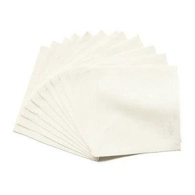 Solino Home Linen Cocktail Napkins Set Of 12, 6 X 6" In Ivory
