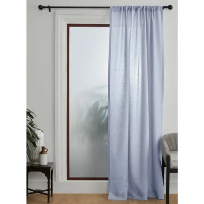 Solino Home Linen Curtain With Light Filtering Rod Pocket For Living Room, Bedroom In Blue