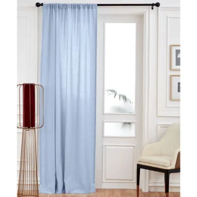 Solino Home Linen Curtain With Light Filtering Rod Pocket For Living Room, Bedroom In Blue