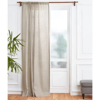Solino Home Linen Curtain With Light Filtering Rod Pocket For Living Room, Bedroom In Brown