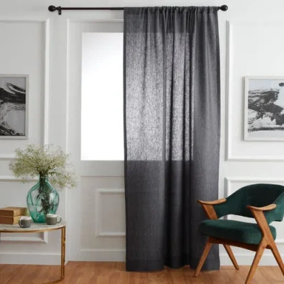 Solino Home Linen Curtain With Light Filtering Rod Pocket For Living Room, Bedroom In Gray