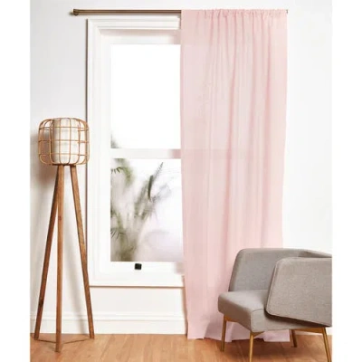 Solino Home Linen Curtain With Light Filtering Rod Pocket For Living Room, Bedroom In Pink