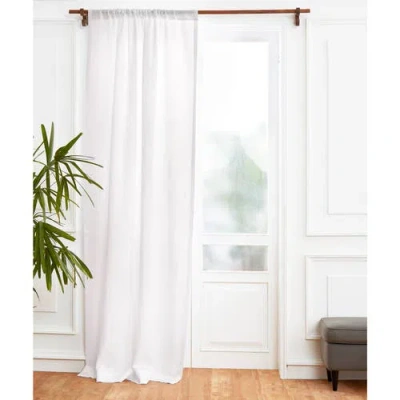 Solino Home Linen Curtain With Light Filtering Rod Pocket For Living Room, Bedroom In White