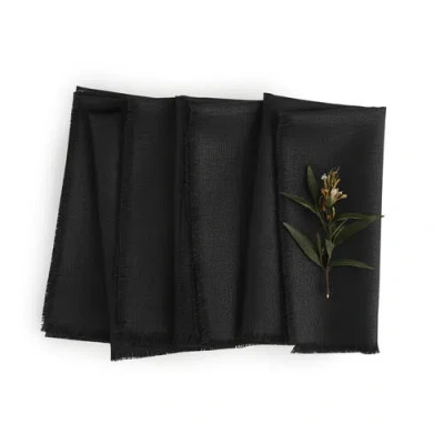 Solino Home Linen Dinner Napkins In Black