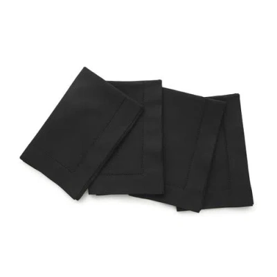Solino Home Linen Dinner Napkins In Black