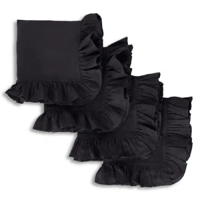 Solino Home Linen Dinner Napkins In Black