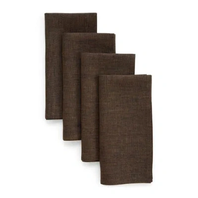 Solino Home Linen Dinner Napkins In Brown