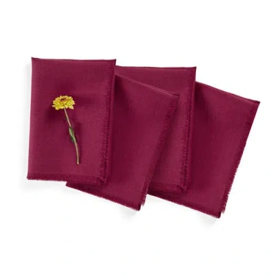 Solino Home Linen Dinner Napkins In Burgundy