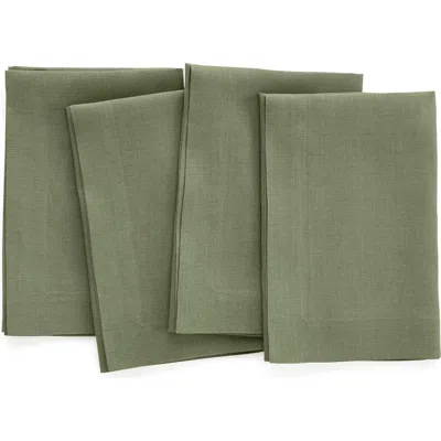 Solino Home Linen Dinner Napkins In Green
