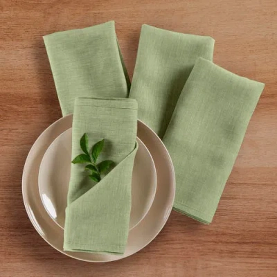 Solino Home Linen Dinner Napkins In Green