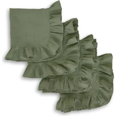 Solino Home Linen Dinner Napkins In Green