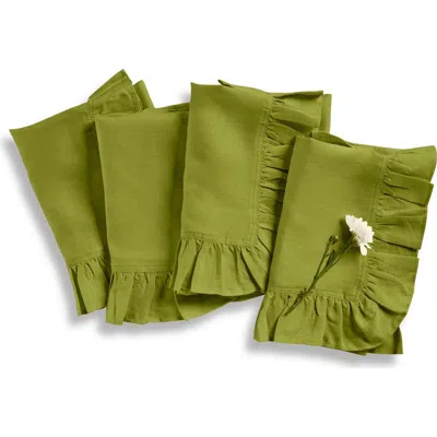 Solino Home Linen Dinner Napkins In Green