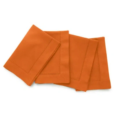 Solino Home Linen Dinner Napkins In Orange