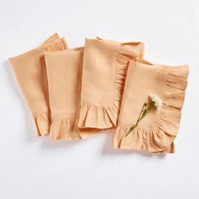 Solino Home Linen Dinner Napkins In Orange