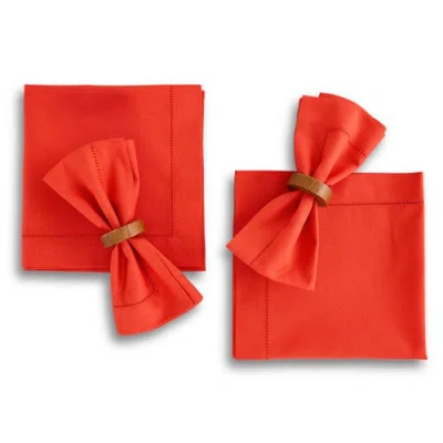 Solino Home Linen Dinner Napkins In Red
